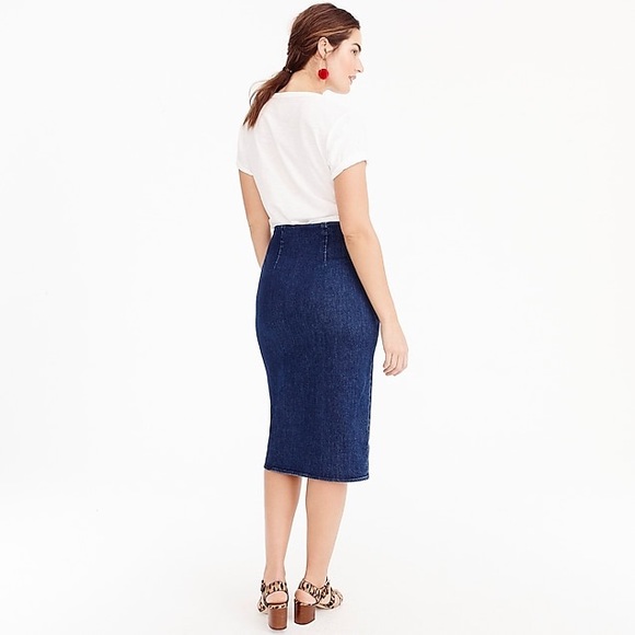 petite denim pencil skirt